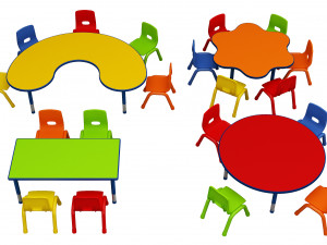 KIDS SCHOOL FURNITURE 3D Model