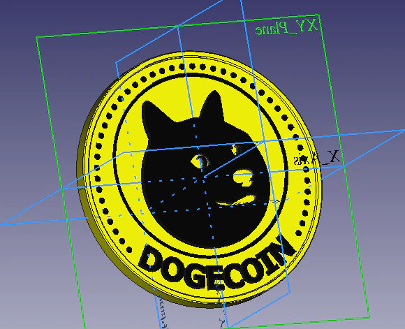 dogecoin model 3D Print Model .c4d .max .obj .3ds .fbx .stl .blend 