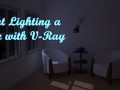Interior Night Lighting with V-Ray 3D Model