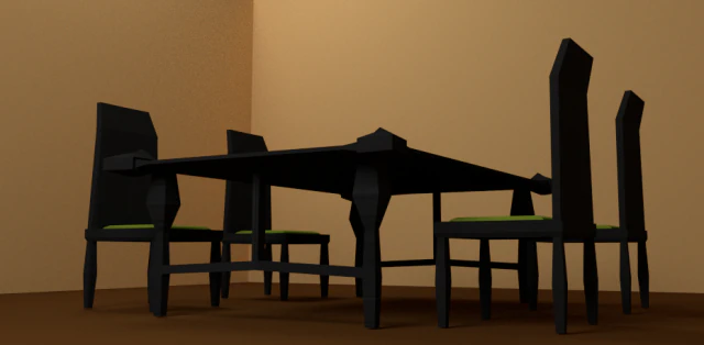 moderndinnerroomset 3D Model .c4d .max .obj .3ds .fbx .stl .blend 
