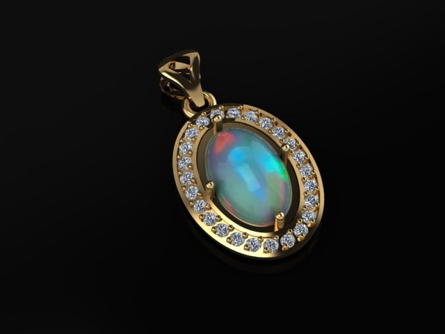 opal necklace 3D 模型 .c4d .max .obj .3ds .fbx .stl .blend 