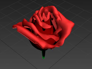 czerwona r&oacute;ża Model 3D