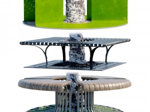 tree bench grates Modèle 3D