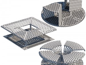tree bench grates Modèle 3D