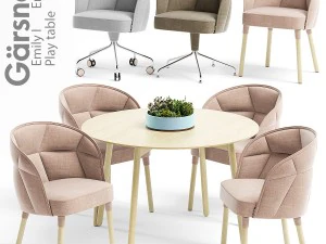 Garsnas Emily I en II fauteuil speeltafel 3D Model