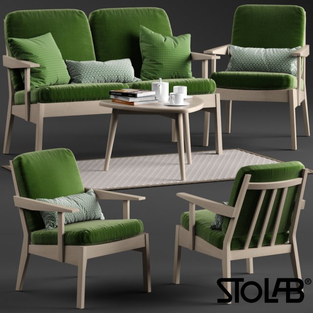 stolab oxford chair and sofa 3D Model .c4d .max .obj .3ds .fbx .stl .blend 