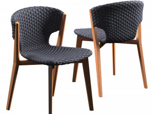 ethimo knit dining chair and square table 3D Model