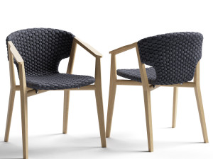 ethimo knit dining armchair and xl rectangular table 3D मॉडल