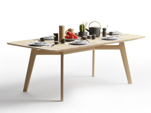 ethimo knit dining armchair and xl rectangular table 3D मॉडल