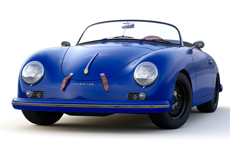 Porsche 356 A Speedster 1956 3D Model .c4d .max .obj .3ds .fbx .stl .blend 
