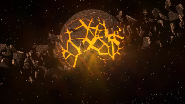 blown up planet 3D Model .c4d .max .obj .3ds .fbx .stl .blend