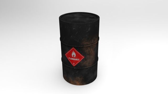 flammable material barrel Model 3D .c4d .max .obj .3ds .fbx .stl .blend 