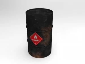 barile di materiale infiammabile Modello 3D