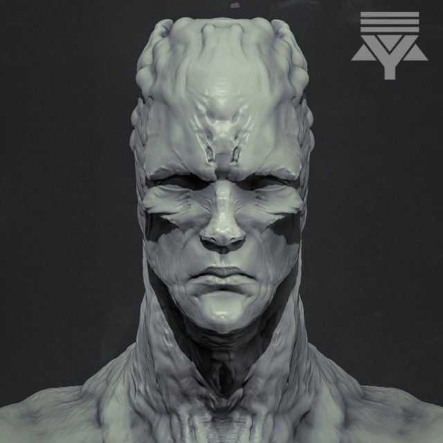 creature bust highpoly 3D मॉडल .c4d .max .obj .3ds .fbx .stl .blend 