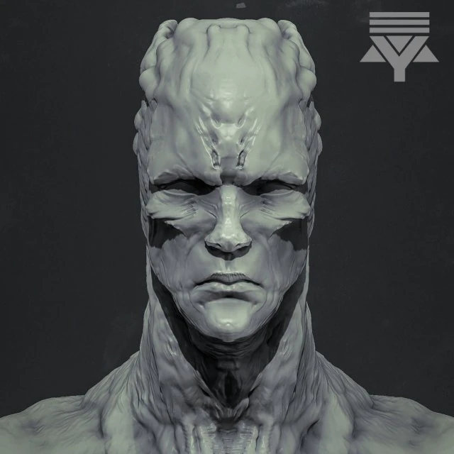 creature bust highpoly 3D Model .c4d .max .obj .3ds .fbx .stl .blend 