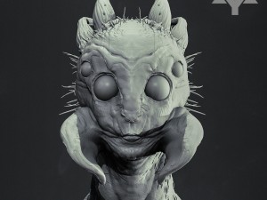 arachnid humanoid bust highpoly 3D Model