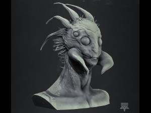 arachnid humanoid bust highpoly 3D Model