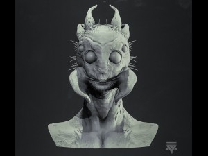 arachnid humanoid bust highpoly 3D Model