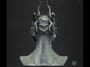 arachnid humanoid bust highpoly 3D Model