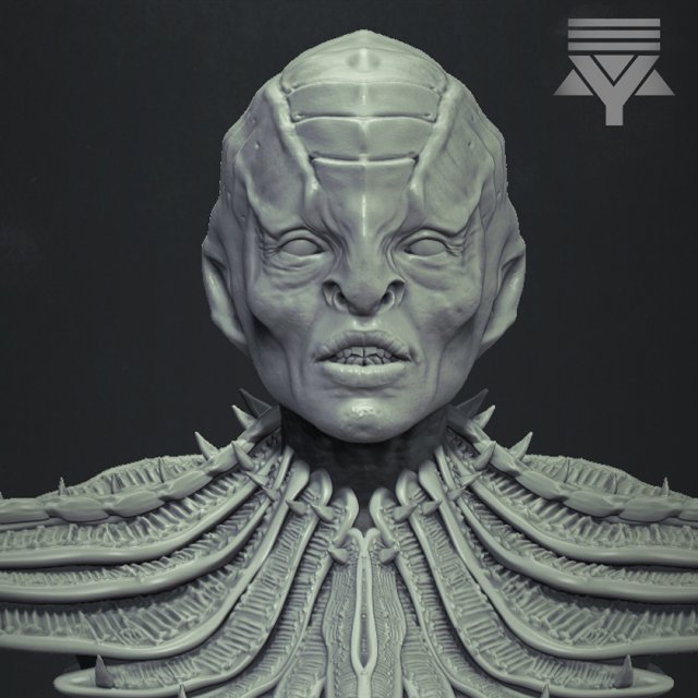 klingon - star trek bust highpoly 3D Model .c4d .max .obj .3ds .fbx .stl .blend 