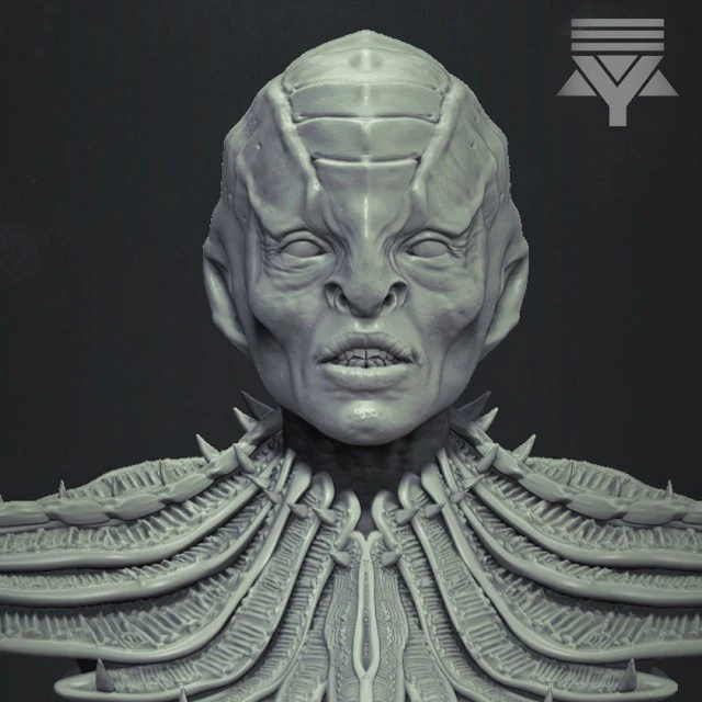 klingon - star trek bust highpoly 3D Model .c4d .max .obj .3ds .fbx .stl .blend 