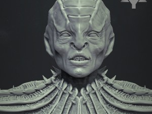klingon - star trek bust highpoly 3D Model