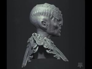 klingon - star trek bust highpoly 3D Model