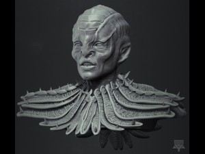 klingon - star trek bust highpoly 3D Model