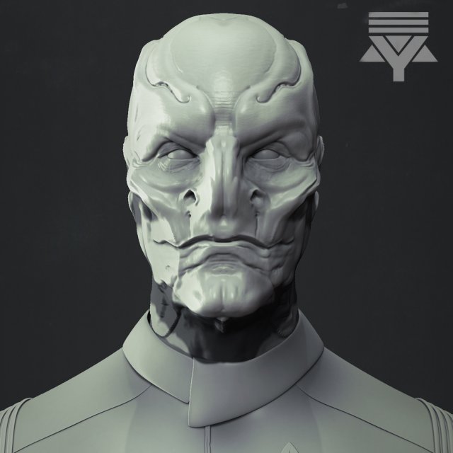 officer saru - star trek bust highpoly 3D 模型 .c4d .max .obj .3ds .fbx .stl .blend 