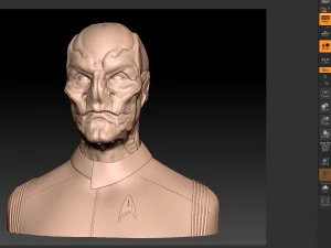 officer saru - star trek bust highpoly 3D Model