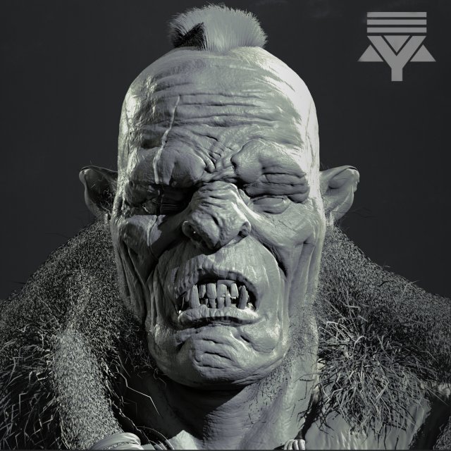orc bust highpoly 3D Model .c4d .max .obj .3ds .fbx .stl .blend 
