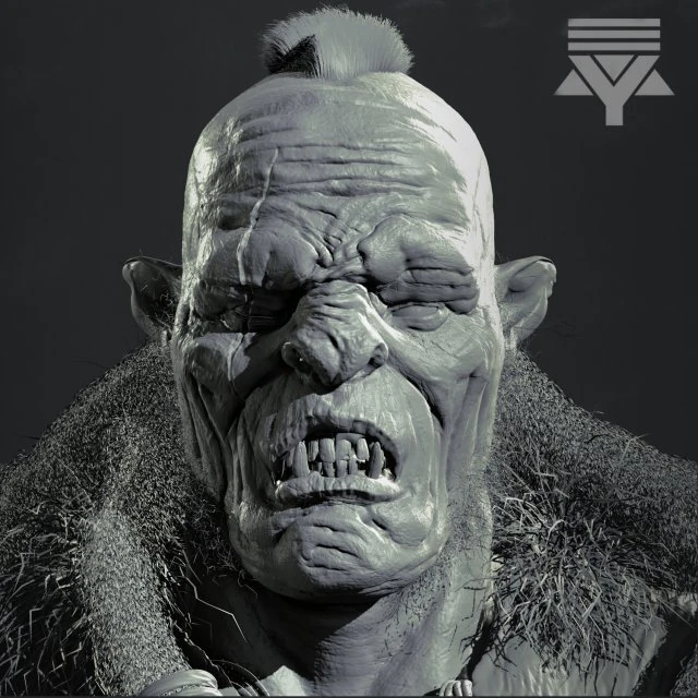 orc bust highpoly 3D Model .c4d .max .obj .3ds .fbx .stl .blend 
