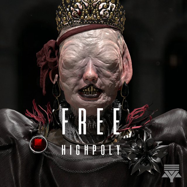 free highpoly model - queen of the mutants 3D Model .c4d .max .obj .3ds .fbx .stl .blend 
