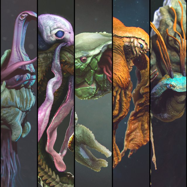 volume 1 sea creatures - highpoly Model 3D .c4d .max .obj .3ds .fbx .stl .blend 