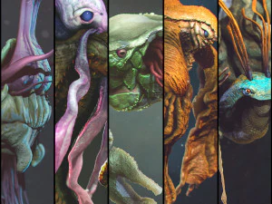 volume 1 criaturas marinhas - highpoly Modelo 3D