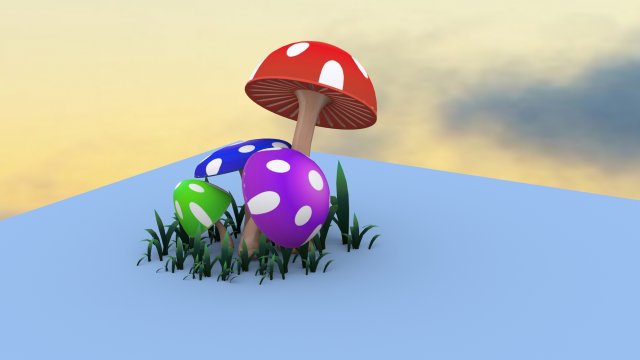 mashroom Model 3D .c4d .max .obj .3ds .fbx .stl .blend 