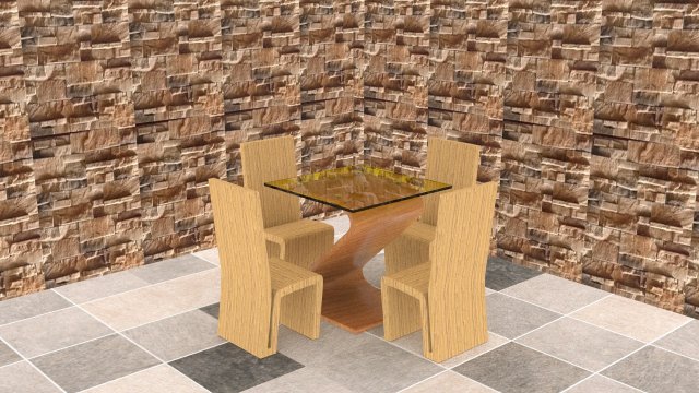 simple ploy chair table Modèle 3D .c4d .max .obj .3ds .fbx .stl .blend 