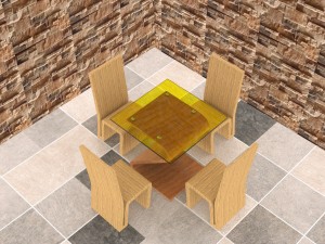 simple ploy chair table Modèle 3D