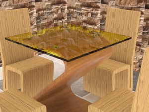 simple ploy chair table Modèle 3D