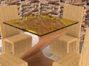 tavolo con sedia semplice Modello 3D