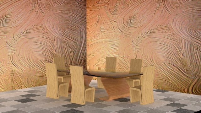 dining set Model 3D .c4d .max .obj .3ds .fbx .stl .blend 