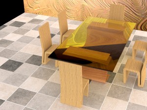 dining set Model 3D