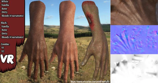 vr hands 32 variations animated-optimized 3D Model .c4d .max .obj .3ds .fbx .stl .blend 
