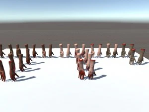 vr hands 32 variations animated-optimized 3D Model