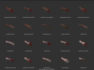 vr hands 32 variations animated-optimized 3D Model