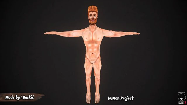 human 3d project animated-handpaintedmale 3D Model .c4d .max .obj .3ds .fbx .stl .blend 