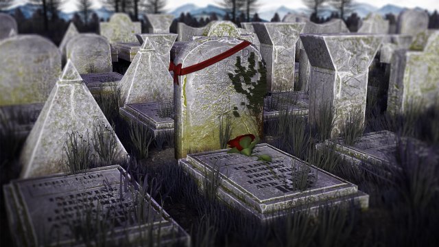 graveyard props package vr ready-optimized Modelo 3D .c4d .max .obj .3ds .fbx .stl .blend 