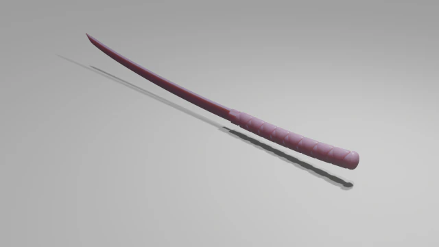 Pink Katana 3D Model .c4d .max .obj .3ds .fbx .stl .blend 