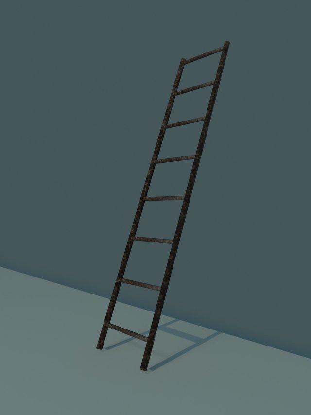 metal staircase 3D Model .c4d .max .obj .3ds .fbx .stl .blend 