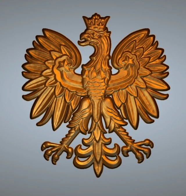 Emblem Poland 3D Print Model .c4d .max .obj .3ds .fbx .stl .blend 